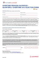 Overtime Pension Sacrifice form
